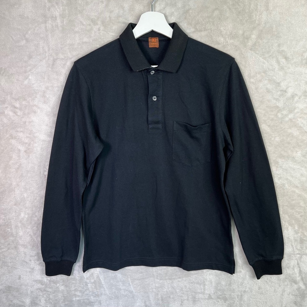 Giorgio's of Palm Beach Polo Long Sleeve Black Italy Sz 50 (US L?) Pocket Cotton